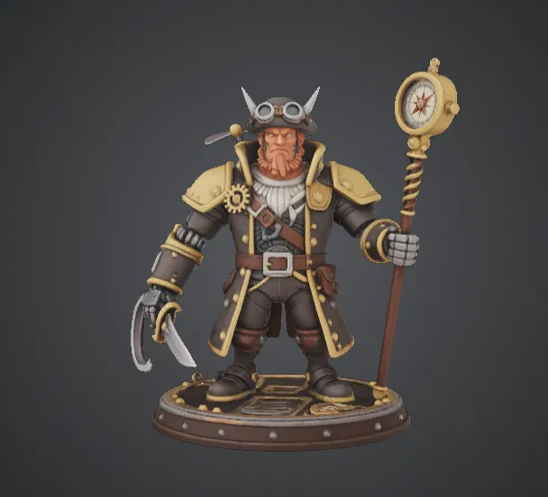 Thuyền trưởng Thám hiểm Steampunk – Nhà phiêu lưu cơ khí với Trượng La bàn - Image 1