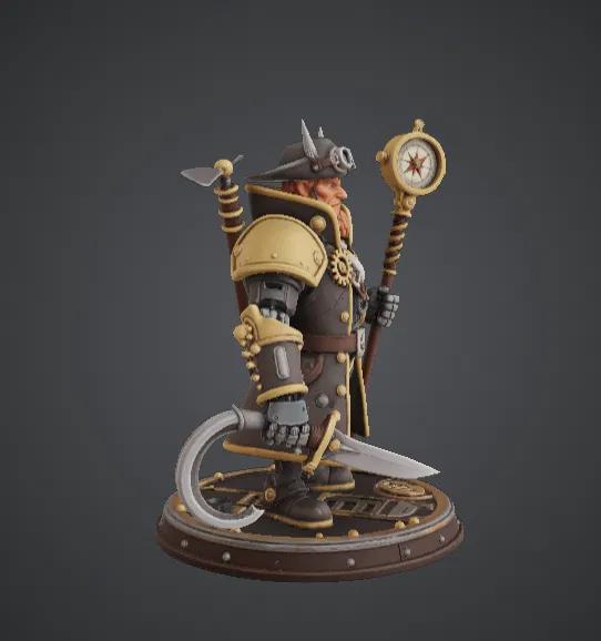 Thuyền trưởng Thám hiểm Steampunk – Nhà phiêu lưu cơ khí với Trượng La bàn - Image 2