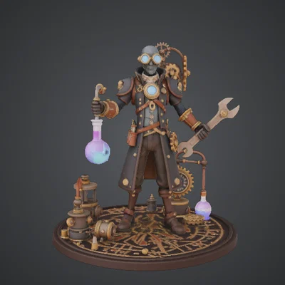 Steampunk Alchemist Engineer – Nhà Phát Minh Cơ Khí Với Bình Thuốc Giả Kim