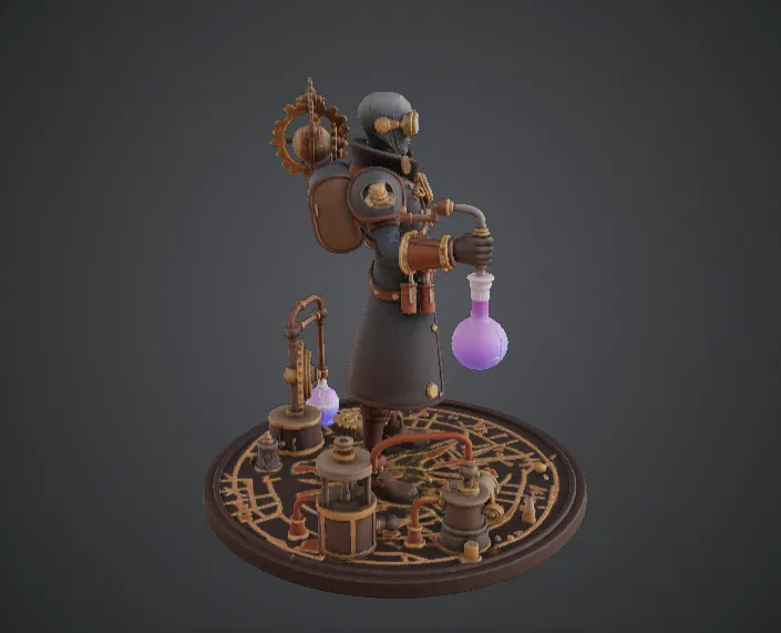 Steampunk Alchemist Engineer – Nhà Phát Minh Cơ Khí Với Bình Thuốc Giả Kim - Image 2