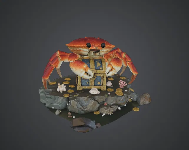 Treasure Guardian Crab – Sinh vật bảo vệ kho báu đại dương - Image 1