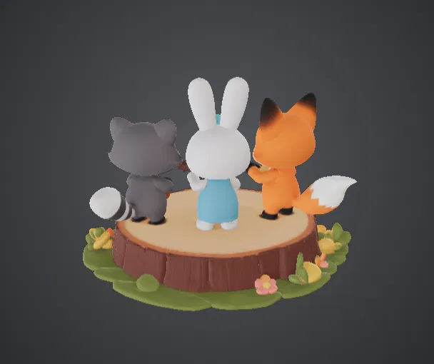 Bộ sưu tập nhạc công động vật đáng yêu – Bộ ba Guitar Cáo, Thỏ & Gấu mèo - Image 3