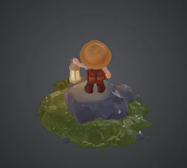 Cậu bé Thám hiểm Cầm đèn lồng Dễ thương – Tượng nhân vật phiêu lưu - Image 3