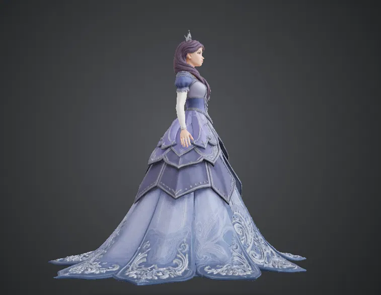 Tượng Công chúa Fantasy Thanh lịch – Mô hình Công chúa Váy hoàng gia - Image 2