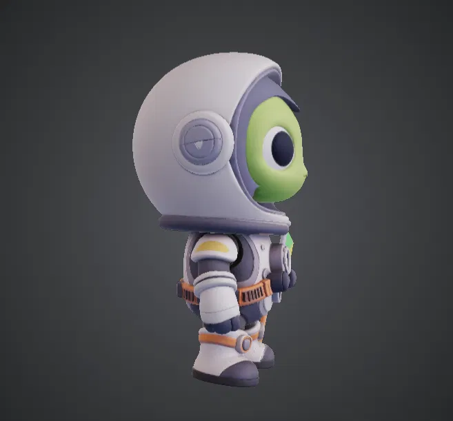 Phi hành gia người ngoài hành tinh dễ thương – Nhà thám hiểm vũ trụ hoạt hình cầm cờ - Image 3