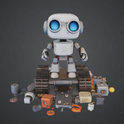 Cute Robot Mechanic – Robot Hoạt Hình Với Xích Xe Tăng