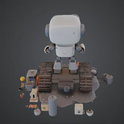 Cute Robot Mechanic – Robot Hoạt Hình Với Xích Xe Tăng