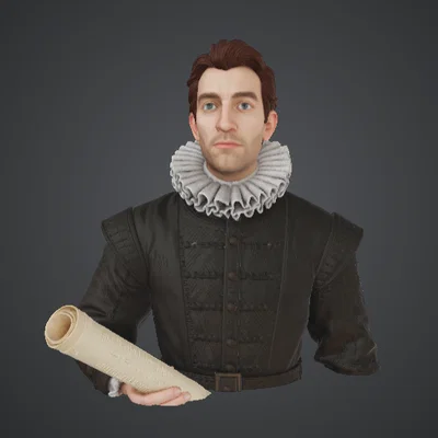 Tượng bán thân Học giả thời Phục Hưng – Triết gia lịch sử cùng cuộn giấy