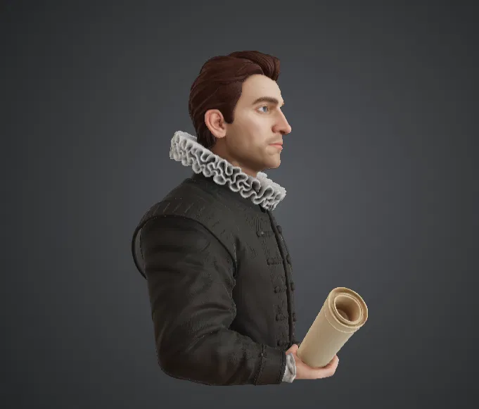 Tượng bán thân Học giả thời Phục Hưng – Triết gia lịch sử cùng cuộn giấy - Image 2