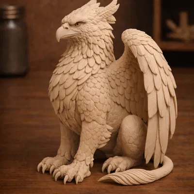Tượng Griffin 3D cực chi tiết - Mô hình sinh vật huyền thoại ấn tượng
