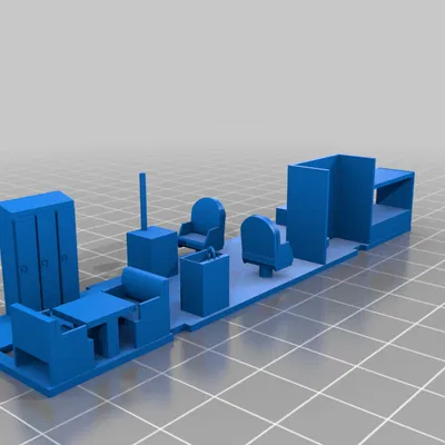 Nội thất trọn bộ cho toa xe caboose Athearn (tỷ lệ HO)