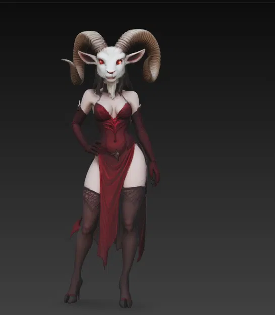 Mô hình 3D nữ quỷ dê quyến rũ (Demon Goat Woman) cực chi tiết - Image 4