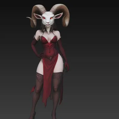 Mô hình 3D nữ quỷ dê quyến rũ (Demon Goat Woman) cực chi tiết