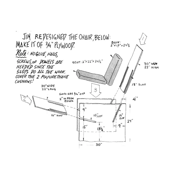 Mô hình 3D ghế Nomadic Furniture (dùng gỗ dán 0.75 inch) - Image 2
