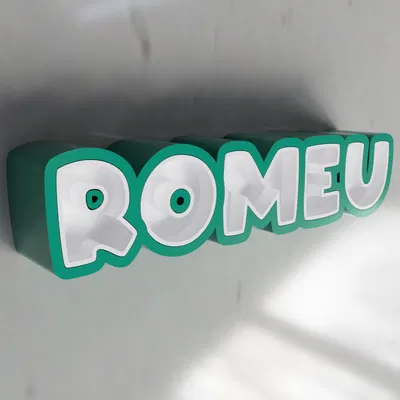 Bảng tên 3D Romeu (Romeu 3D Name Sign)