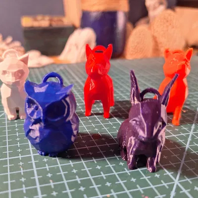 Móc khóa hình thú phong cách Low Poly