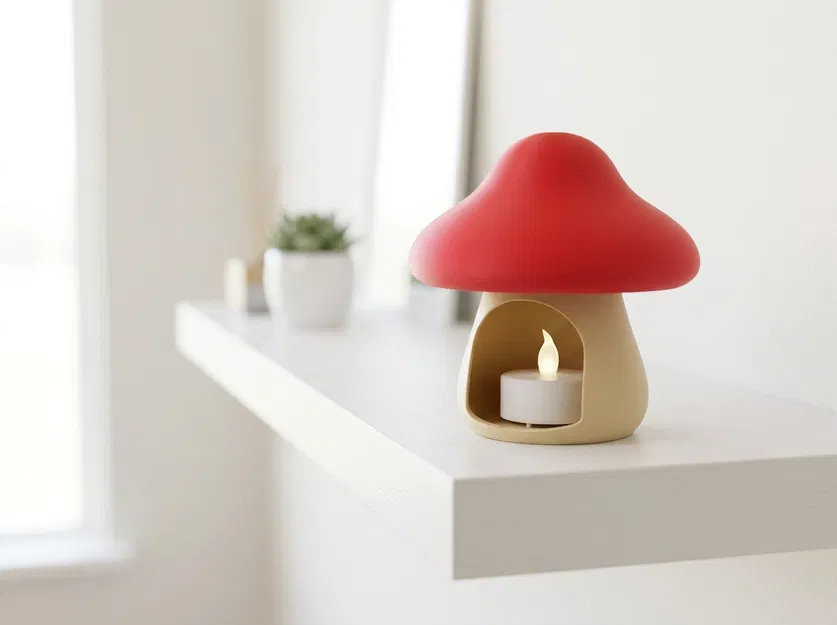 Đế cắm nến LED hình nấm phong cách tối giản cho nến Tealight - Image 1