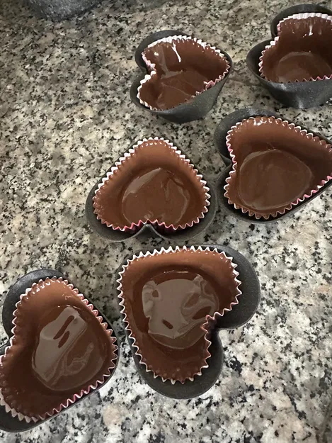 Khuôn in 3D làm cốc chocolate hình trái tim - Image 1