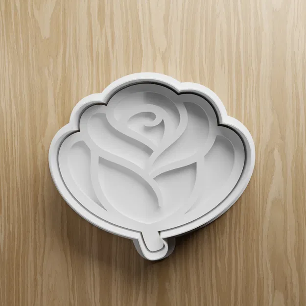 Bộ khuôn cắt bánh quy hình hoa STL | Khuôn tạo hình hoa hồng, hoa ly, cỏ ba lá | In 3D - Image 2