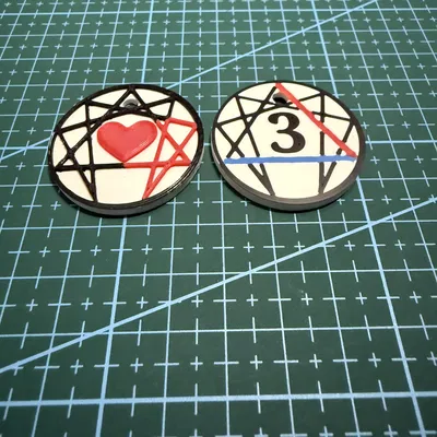 Móc khóa Enneagram Type 3 - Phụ kiện in 3D đa màu độc đáo