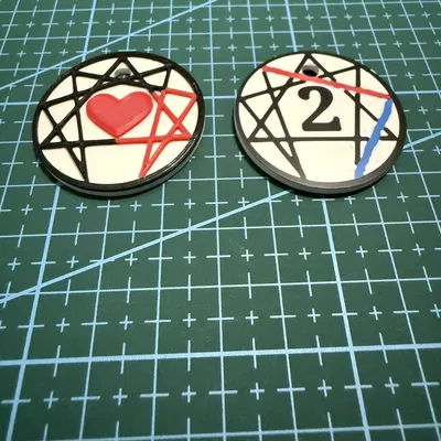 Móc khóa Enneagram loại 2 - Phụ kiện in 3D độc đáo