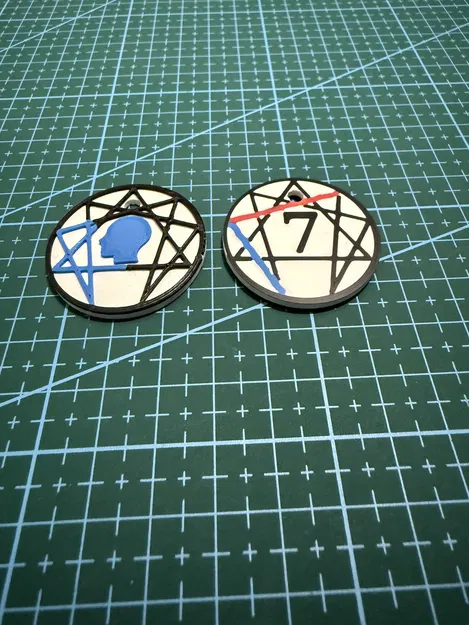 Móc khóa Enneagram Type 7 in 3D cá tính - Image 1