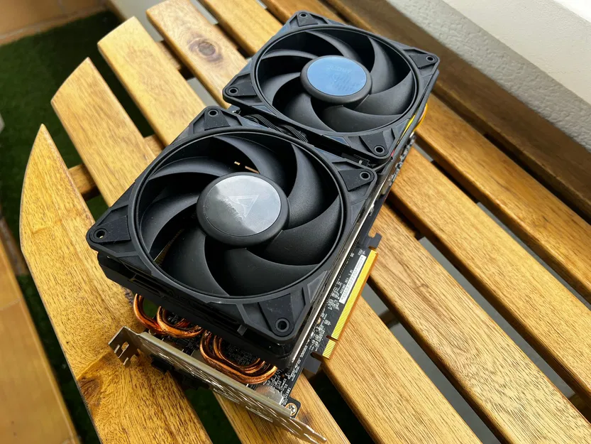 Ngàm chuyển đổi quạt 120mm cho Radeon 7800XT Asrock Challenger OC - Image 9