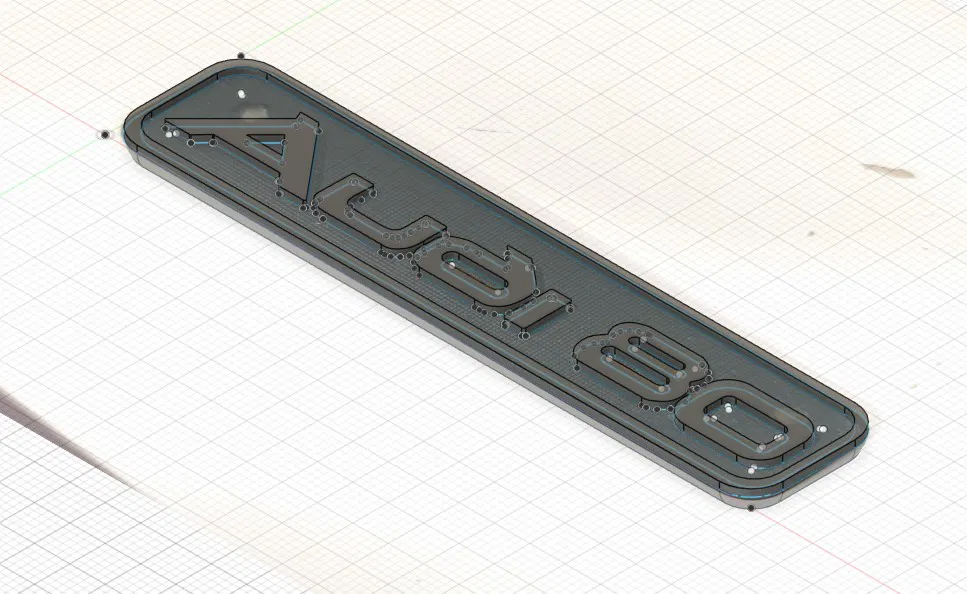 Phù hiệu trang trí bảng điều khiển (taplo) cho Audi 80 B3 in 3D - Image 1