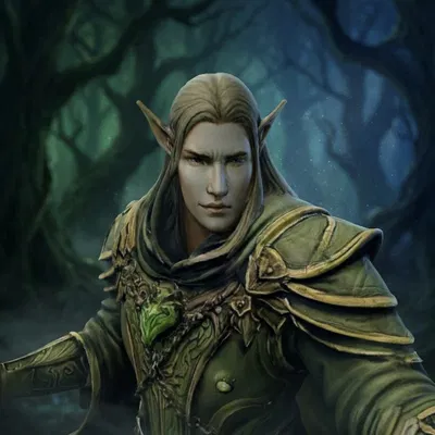 Bloodbound Realms – Elf – Arcane Warden Mage xứ Veiled Grove (Mô hình 3D STL Dark Fantasy)