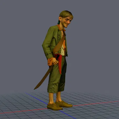 Mô hình 3D Ragetti nhân vật từ phim Cướp biển vùng Caribbean