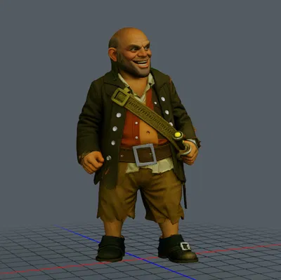 Mô hình 3D nhân vật Pintel trong phim Cướp biển vùng Caribbean