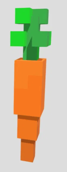 Mô hình 3D củ cà rốt Minecraft phong cách Voxel ấn tượng - Image 1