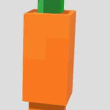 Mô hình 3D củ cà rốt Minecraft phong cách Voxel ấn tượng