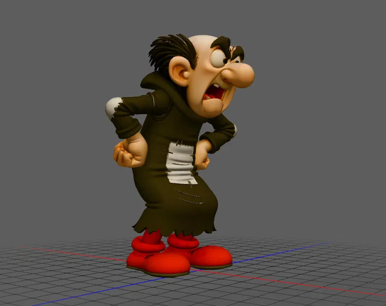 Mô hình 3D nhân vật phản diện Gargamel - Thiết kế sắc nét - Image 1