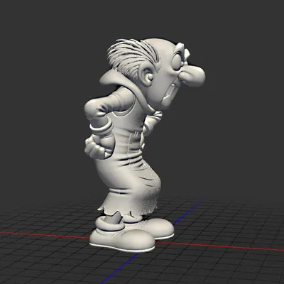 Mô hình 3D nhân vật phản diện Gargamel - Thiết kế sắc nét