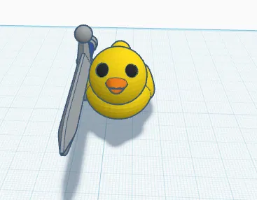 Mô hình 3D chú vịt vàng cầm kiếm siêu đáng yêu - Image 1