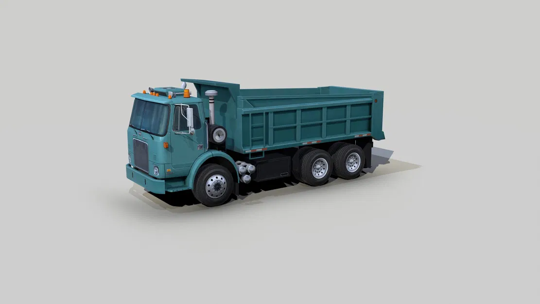 Mô hình xe tải ben Autocar Dump Truck in 3D chi tiết cực đẹp - Image 1