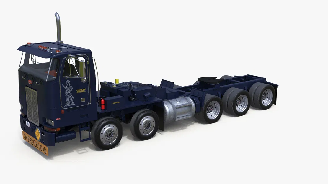 Mô hình 3D xe đầu kéo Peterbilt Heavy Hauler chi tiết - Image 1