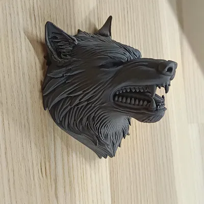 Mô hình đầu sói trang trí treo tường 3D độc đáo