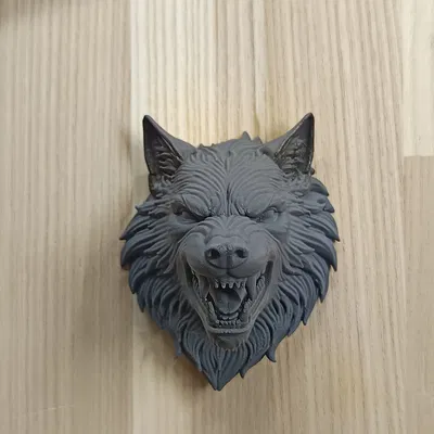 Mô hình đầu sói trang trí treo tường 3D độc đáo