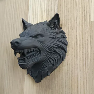Mô hình đầu sói trang trí treo tường 3D độc đáo