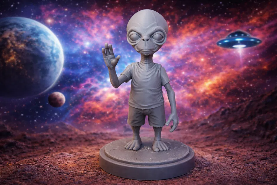 Mô hình 3D Alien: Nhân vật người ngoài hành tinh thân thiện - Image 1