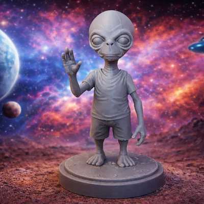 Mô hình 3D Alien: Nhân vật người ngoài hành tinh thân thiện