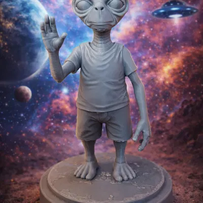 Mô hình 3D Alien: Nhân vật người ngoài hành tinh thân thiện