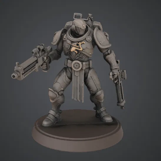 Mô hình 3D chiến binh hạng nặng phong cách Sci-Fi 02 cho Wargaming - Image 1