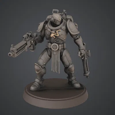 Mô hình 3D chiến binh hạng nặng phong cách Sci-Fi 02 cho Wargaming