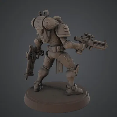 Mô hình 3D chiến binh hạng nặng phong cách Sci-Fi 02 cho Wargaming