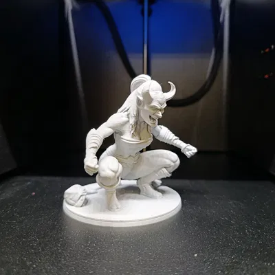 Mô hình Nữ Chiến Binh Đeo Mặt Nạ Oni – Tượng Fantasy RPG (File STL)