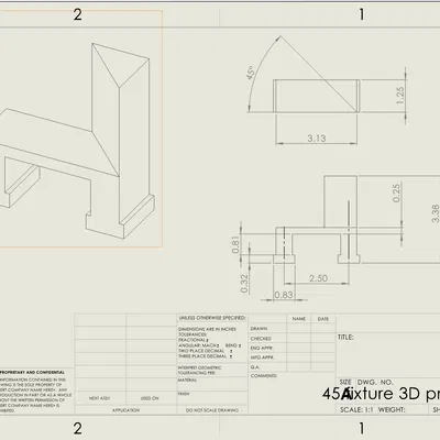 Đồ gá cắt góc vuông 45 độ
