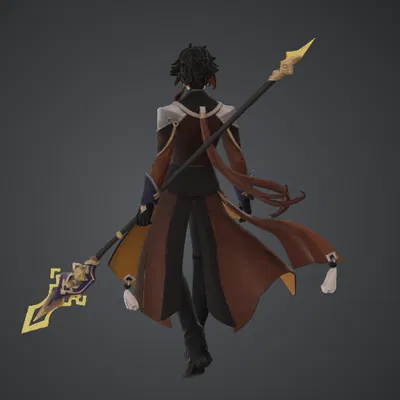 Mô hình 3D Morax Zhongli từ Genshin Impact sắc nét